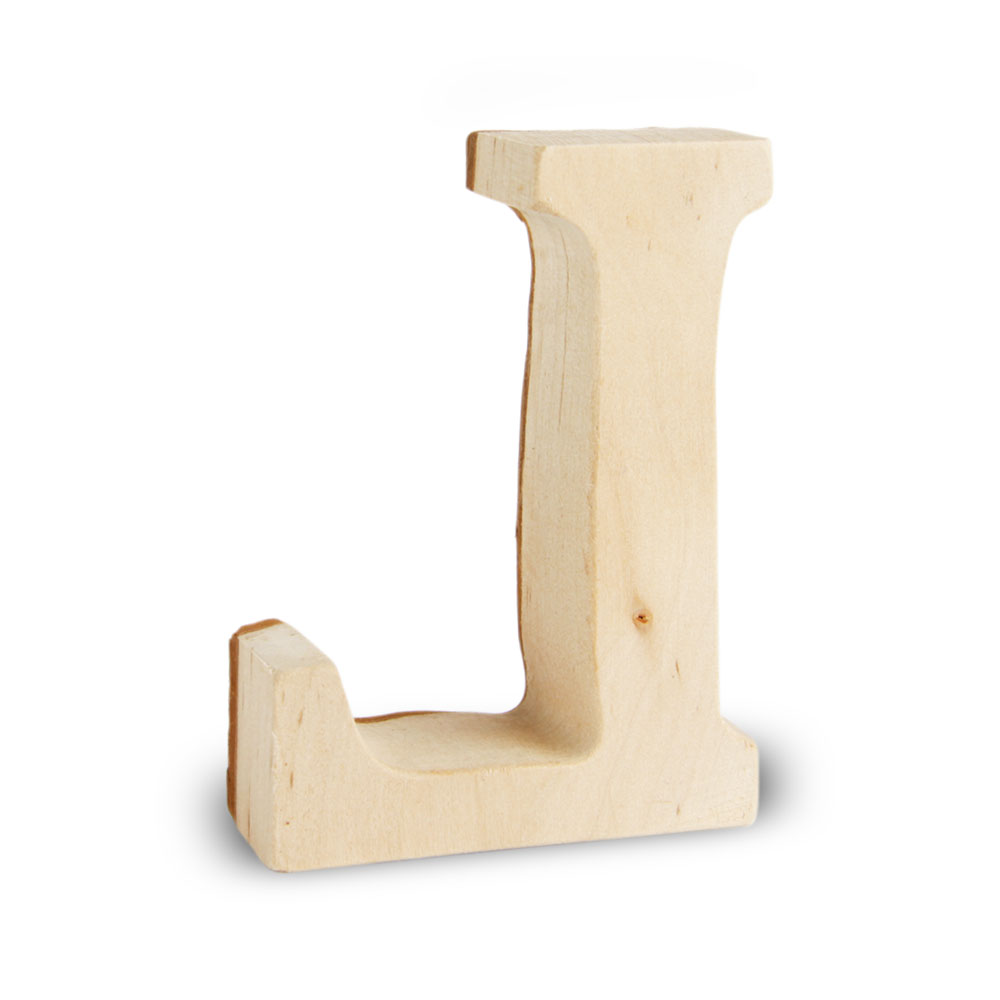 Holzbuchstabe mit Rinde: L Holzbuchstabe mit Rinde: L