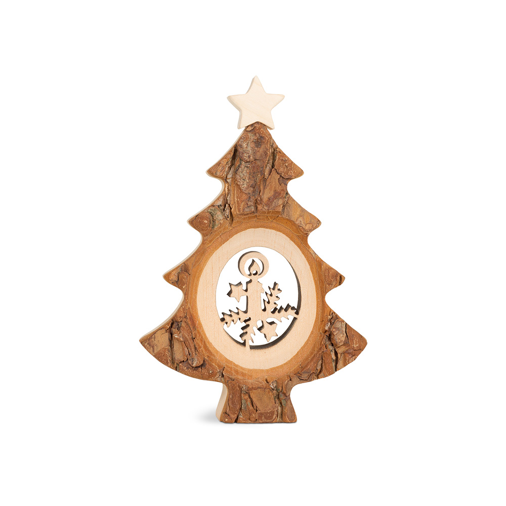 Weihnachtsbaum mit Lasermotiv: Kerze Weihnachtsbaum mit Lasermotiv: Kerze