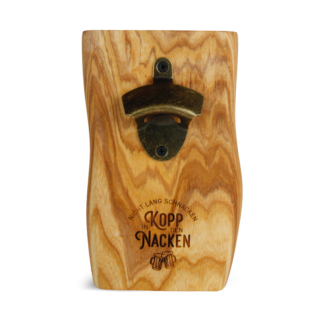 Flaschenöffner: "Nicht Lang schnacken, Kopp in..."