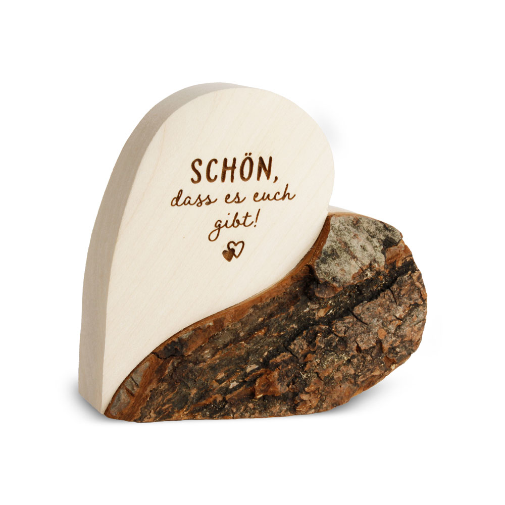 Rindenherz Yin-Yang Gr. 2: "Schön dass es euch..." Rindenherz Yin-Yang Gr. 2: "Schön dass es euch..."