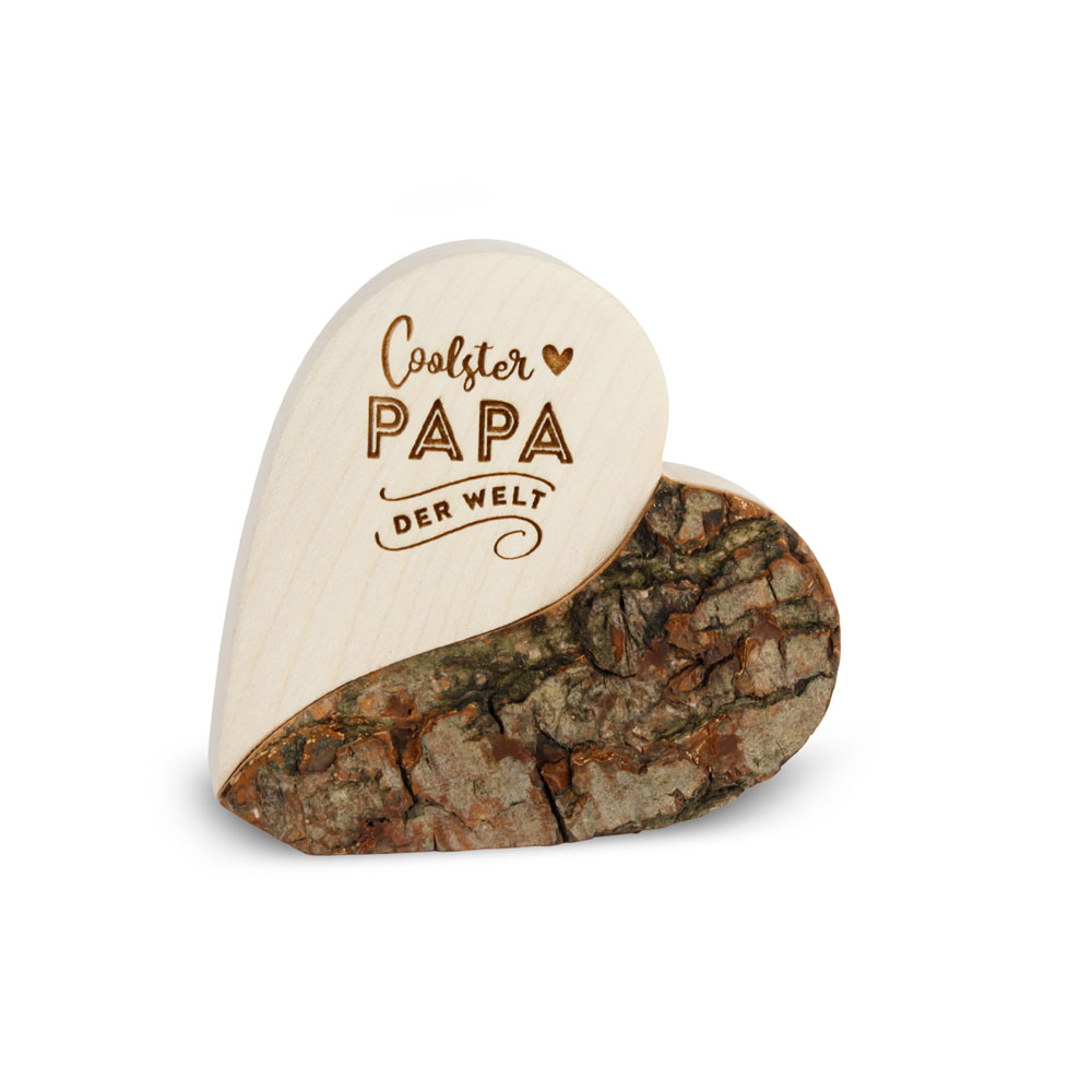 Rindenherz Yin-Yang Gr. 1: "Coolster Papa der..." Rindenherz Yin-Yang Gr. 1: "Coolster Papa der..."