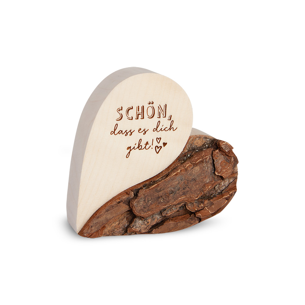 Rindenherz Yin-Yang Gr. 1: "Schön, dass es..." Rindenherz Yin-Yang Gr. 1: "Schön, dass es..."