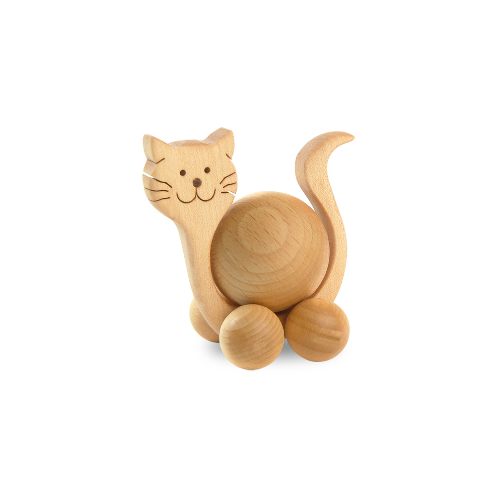 Rollie: Katze mit Buchenkugel 3 cm