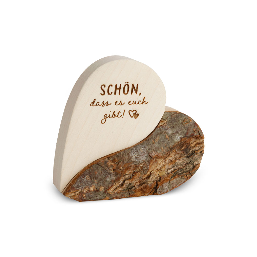 Rindenherz Yin-Yang Gr. 1: "Schön dass es euch..." Rindenherz Yin-Yang Gr. 1: "Schön dass es euch..."