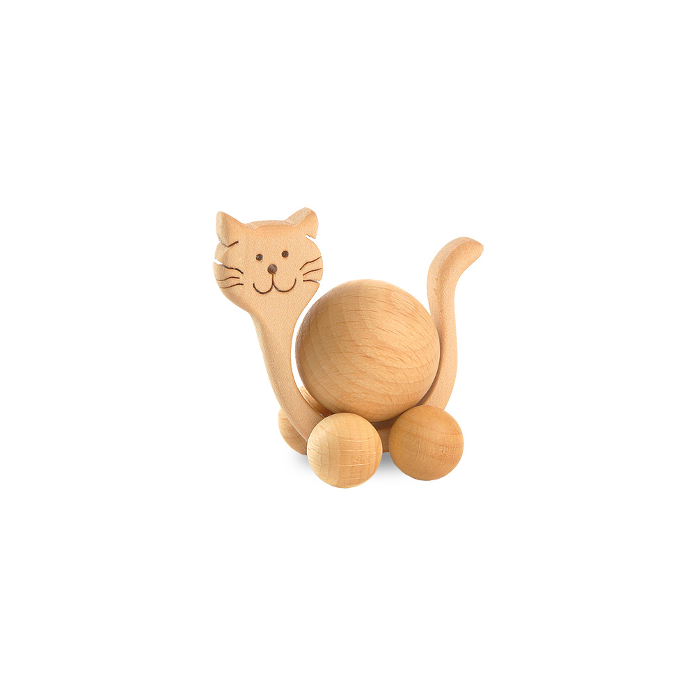 Rollie: Katze mit Buchenkugel 2 cm