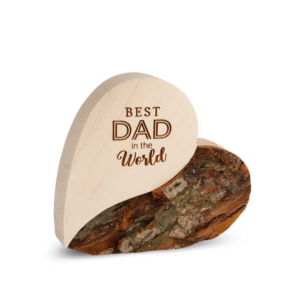 Rindenherz Yin-Yang Gr. 1: "Best Dad in the World"