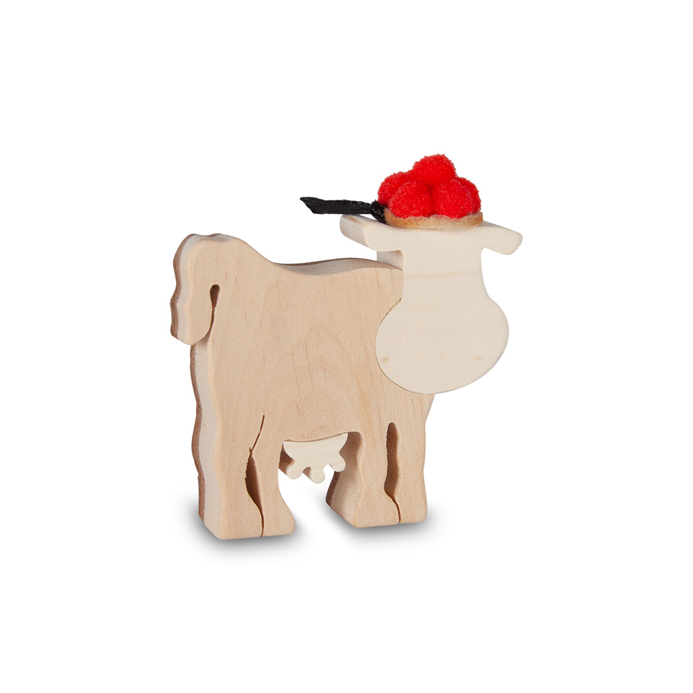 Rindentier: Lotte die Kuh mit Bollenhut Gr. 1
