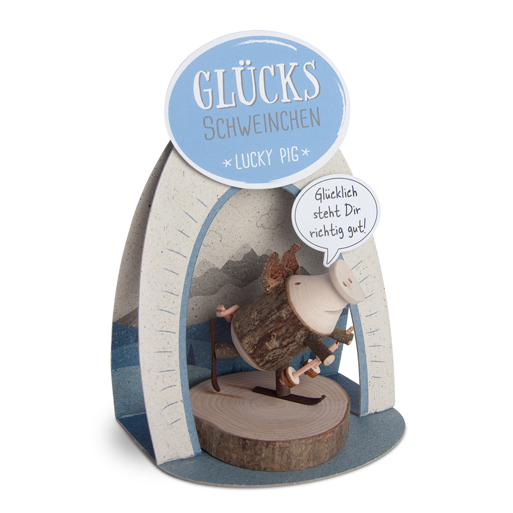 Glücksschweinchen Skilangläufer: "Glücklich..." Glücksschweinchen Skilangläufer: "Glücklich..."