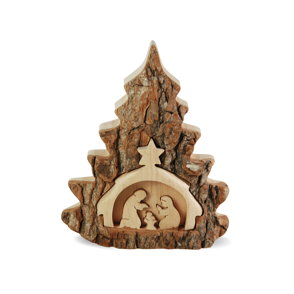 Krippenbild mit Rinde Gr. 2: Baumkrippe Krippenbild mit Rinde Gr. 2: Baumkrippe