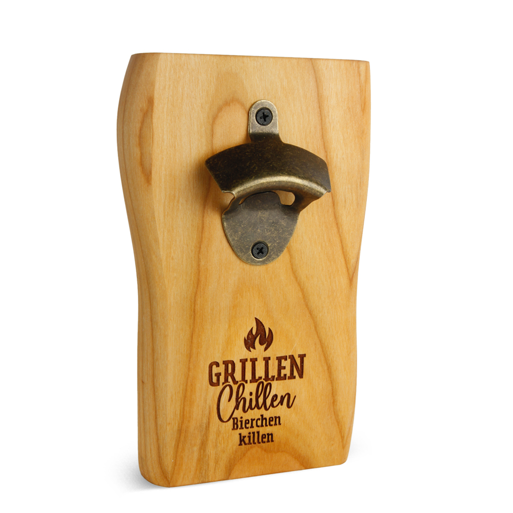 Flaschenöffner: "Chillen, Grillen, Bierchen ..."