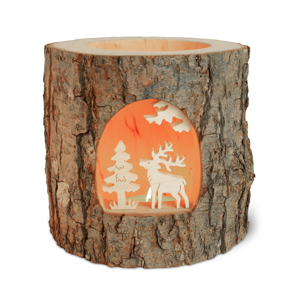 Stimmungsleuchter mit Ahornm.: Hirsch Stimmungsleuchter mit Ahornm.: Hirsch