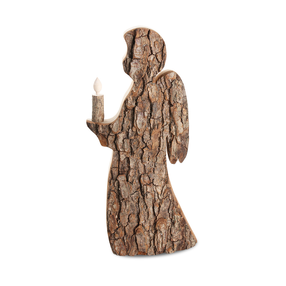 Rindenengel mit Holzkerze Gr. 2 Rindenengel mit Holzkerze Gr. 2
