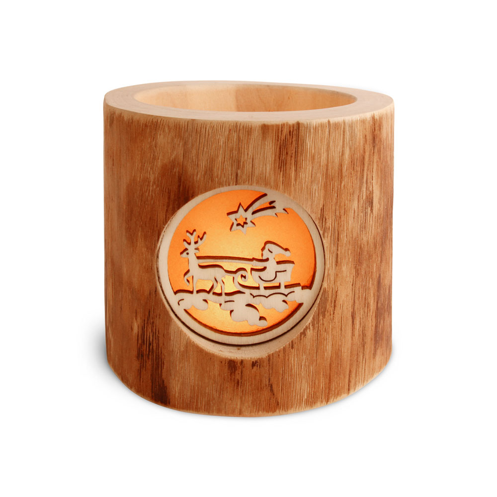 Stimmungsleuchter ohne Rinde, Motiv: Nikolaus Stimmungsleuchter ohne Rinde, Motiv: Nikolaus