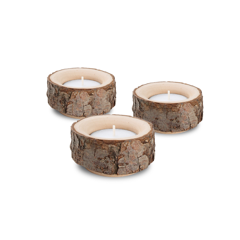 Set Leuchter mit Rinde, 3-tlg. Set Leuchter mit Rinde, 3-tlg.