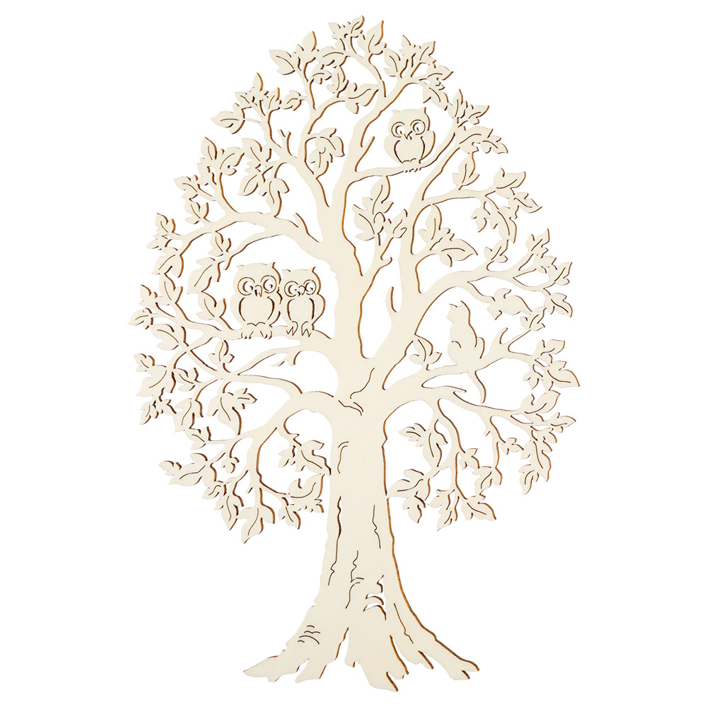 Fensterbild: Baum mit Eule Fensterbild: Baum mit Eule