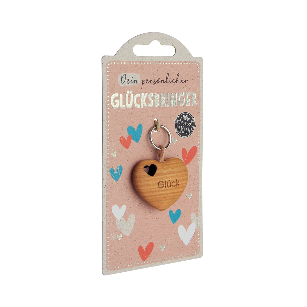 LuckyKeys: Herz flach mit Ausschnitt "Glück" LuckyKeys: Herz flach mit Ausschnitt "Glück"