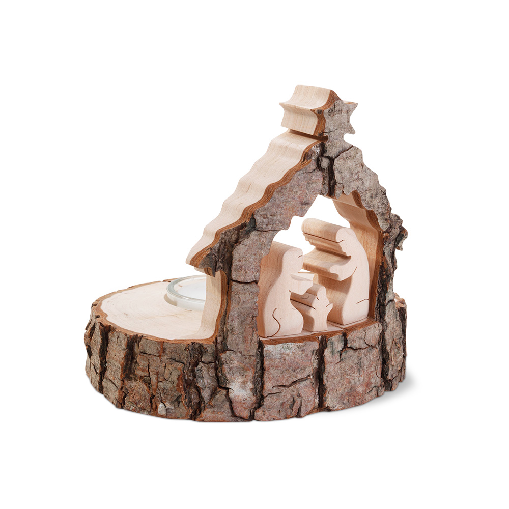 Stimmungsleuchter mit gesägtem Motiv: Krippe Typ 1 Stimmungsleuchter mit gesägtem Motiv: Krippe Typ 1