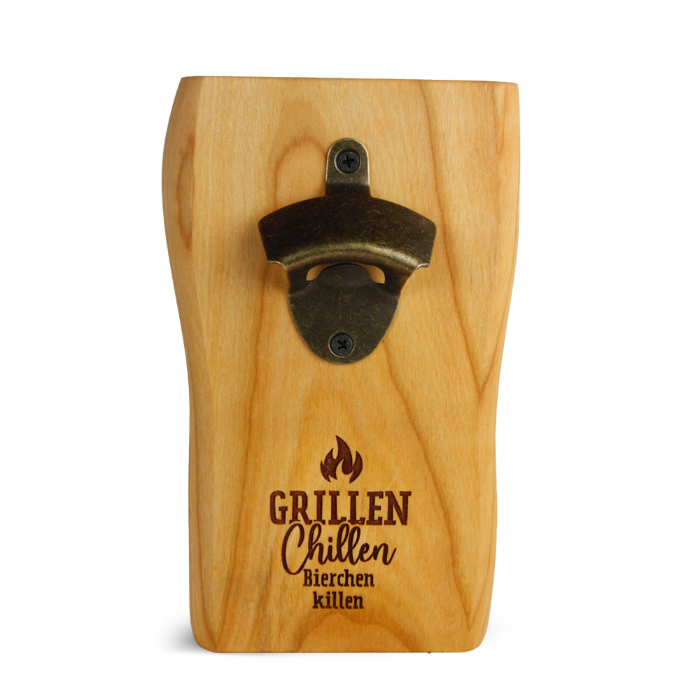 Flaschenöffner: "Chillen, Grillen, Bierchen ..."
