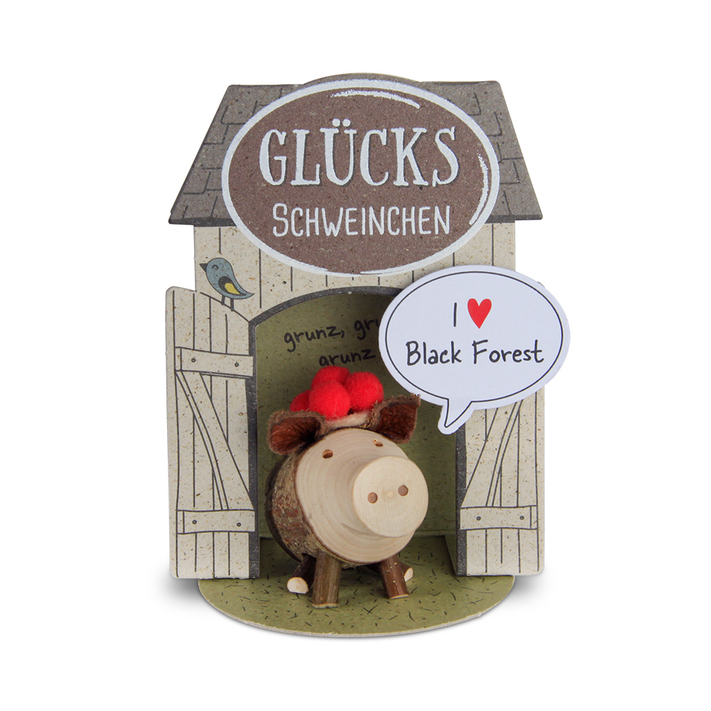 Glücksschweinchen mit Bollenhut: "...Black Forest" Glücksschweinchen mit Bollenhut: "...Black Forest"