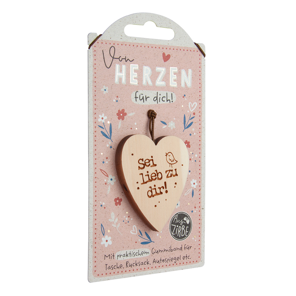 LovelyHearts - Herz aus Zirbe: "Sei lieb zu dir!" LovelyHearts - Herz aus Zirbe: "Sei lieb zu dir!"
