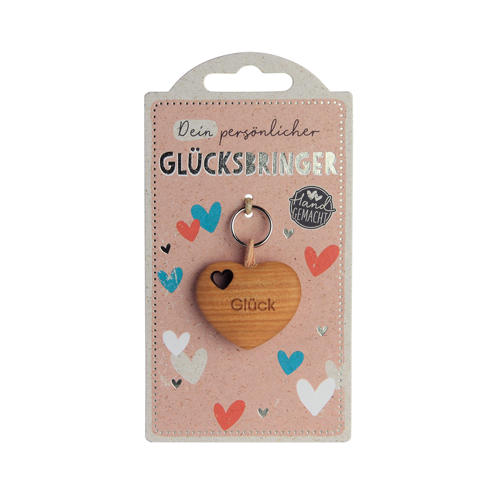 LuckyKeys: Herz flach mit Ausschnitt "Glück" LuckyKeys: Herz flach mit Ausschnitt "Glück"